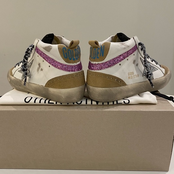 Golden Goose Mid Star White/Cappuccino/Purple NIB - Picture 7 of 11
